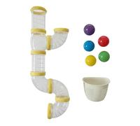 Sharplace 3 Piezas Tablero Ocupado Tubo Educativo Accesorios de Motricidad Conducto Transparente Adecuado para Aprendizaje Sensorial, Amarillo 57cm