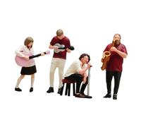 Sharplace 4 Figuras en Miniatura a Escala 1/64. Colección de Bandas de Cuatro Piezas. Diorama de Resina. Figuras para Juegos de rol. Diminutas Pintadas