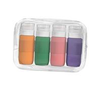 Sharplace 4 piezas Botellas de viaje para artículos de tocador Tamaño de viaje 80 ml Botellas de tocador multifunción Fuga para la loción de muestra de crema, Color Oscuro