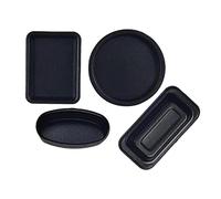 Sharplace 4 Piezas de Bandejas para Hornear a Escala 1:6, Modelos Decorativos para La de Escenas de Casas de Muñecas, Negro