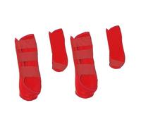 Sharplace 4 Piezas de Botas Protectoras para Patas de Caballo, Soporte a Prueba de Golpes, Neopreno, Vendas Portátiles para Patas, Equipo para Salto, Equitación, Rojo