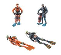 Sharplace 4 Piezas de Decoración de Buzo para Acuario, Figuras de Buzo, Estatuas Pequeñas de Aventura Submarina, Decoraciones para Pecera