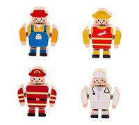 Sharplace 4 Piezas de Madera Encajables, Juguetes de Construcción, Motricidad Fina, Juguete Creativo de Aprendizaje, Bloques de Construcción, Juguetes para