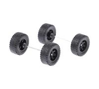 Sharplace 4 Piezas de Repuesto de Ruedas a Escala 1/64 con Eje de Rodillo en Miniatura, Juguetes para Niños, Coleccionistas, Modelo de Coche de Fundición a PRES, Negro