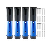 Sharplace 4 Piezas Soporte para Caña de Pescar Portátil Tubo para Fijar Caña Organizador de Almacenamiento Material de Aleación de Aluminio Adecuado para Barco, Negro Azul