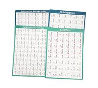 Sharplace 4 pósteres de matemáticas para niños. Matemáticas para Primaria y Secundaria. Tablas de matemáticas. Material didáctico, Suma Y Resta