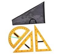 Sharplace 5 Piezas Equipo de Geometría Matemática Regla Compás Triángulo Transportador Accesorio Grande Material Resistente Adecuado para Ingenieros Oficina Esc, 3 PIEZAS