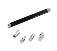 Sharplace 5 Piezas Llave de Extensión de Trinquete Herramienta de Extensión para Espacios Reducidos Estructura Compacta con Diseño Doble Cabeza y Cuatro, Negro
