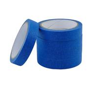 Sharplace 5 rollos de cinta de enmascarar crepé, sin residuos, fácil de quitar, 25 mm x 20 metros, para pintar y suministros de con código de, Azul