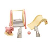 Sharplace 6 Piezas Casa de Muñecas Miniaturas Parque Temático Ornamentos Columpio Tobogán Caballo Fútbol Material Adecuado para Decoración de