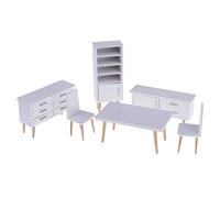 Sharplace 6 Piezas: Juego de Muebles de Madera para Mesa de Comedor en Miniatura para Casa de Muñecas de 12 Pulgadas*
