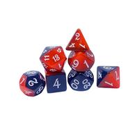 Sharplace 7 Dados Multicara, D4, D8, D10, D12, D20, Juguete de Entretenimiento para Juegos de rol, Juegos de rol, Lecciones de Matemáticas, Juegos de Cartas, Da, Rojo Azul