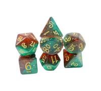Sharplace 7 Dados Multicara, D4, D8, D10, D12, D20, Juguete de Entretenimiento para Juegos de rol, Juegos de rol, Lecciones de Matemáticas, Juegos de Cartas, Da, Verde Rojo