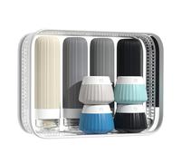 Sharplace 8 piezas Botellas de viaje de silicona Tamaño de viaje Botellas de esenciales pequeños con bolsa de transporte transparente para artículos de tocador
