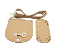 Sharplace Accesorios para Bolso DIY PU Cuero Juego Tejido Base de Cartera Correa Regulable Solapa con Pestillo Hebillas Set para Tejer y Reparar Bolso, Caqui, Individual