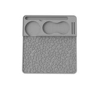 Sharplace Alfombrilla de para Café Base Antideslizante de Silicona Soporte para Accesorios de Espresso Área de Drenaje Texturizada Adecuada para Cocina del Hogar Oficina Cafetería, Gris