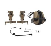 Sharplace Auriculares para Casco con Micrófono, Protección Portátil, Orejeras para Cortar El Césped, Comunicarse, Marrón