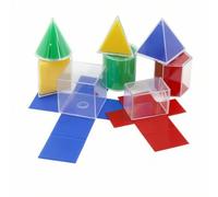 Sharplace Ayuda de Geometría para Niños con Figuras Espaciales Claras Set con Vértices y Visibles 2D a 3D Material Poliestireno Adecuada para Ejercicios de