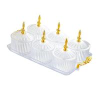 Sharplace Bandeja para Servir Dividida con Tapa para Almacenar Alimentos, Multiusos, Práctica, para Servir Aperitivos Y Frutas en La Cocina, Transparente, Individual