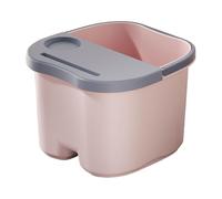 Sharplace Bañera de pies para el hogar, lavabo para pedicura, relajación de pies, resistente, con asa y tapa, portátil, para adultos, spa para pies, cubo para, Rosa