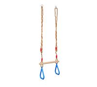 Sharplace Barra de Trapecio para Niños con Anillas de Gimnasia, Aro Colgante de Madera, Barras con Cuerda Ajustable, Juego de Columpios de Madera