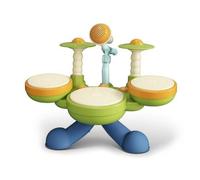 Sharplace Batería Electrónica Infantil Set de Percusión con Tambores Platillos Juguete Musical Kit Educativo con Luces y Sonidos Desarrollo del y Coordinación , Rechargeable 3-Drum