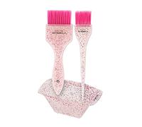 Sharplace Bol para Teñir El Cabello, Recipiente para Mezclar Colores, Kit de Tinte para El Cabello para Salón de Belleza, Rosa