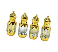 Sharplace Botellas de vidrio con cierre enrollable, rellenables, dispensadoras de perfume, para uso doméstico, para mujeres y líquidos, 4 Piezas 6.8 X 2.5