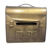 Sharplace Buzón de, Decoración, Gran Capacidad, Dorado, Regalos, Soporte de Pared para Periódicos, Hierro, para Puerta Exterior, Hogar, Oficina, Jardín,