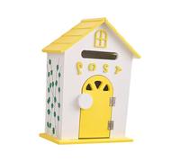 Sharplace Buzón de Madera para Pared, Ideal para Guarderías O Jardines de Infancia. Buzón de Estilo Rústico para Cartas. Medidas: 8.6 X 4.7 X 12.6 Pulgadas. Dec, amarillo