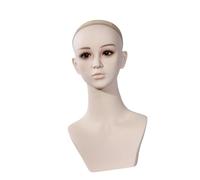 Sharplace Cabeza de maniquí con hombros, parte superior del cuerpo, modelo de exhibición de peluca, soporte para peluca para gafas de sol, Maquillaje Nude