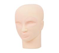 Sharplace Cabeza de maniquí de práctica para extensión de pestañas, 5,5 x 4,3 x 8,6 pulgadas, silicona, ojos y labios desmontables.