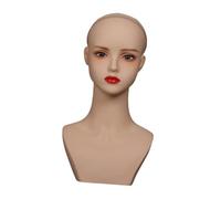 Sharplace Cabeza de maniquí femenina, soporte para exhibición de pelucas, parte superior del cuerpo, busto de cabeza de PVC suave y multifuncional con