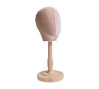 Sharplace Cabeza de Maniquí, Peluca, Gorros, Soporte de Exhibición, Estante de Almacenamiento Portátil Multiusos con Base de Madera para Auriculares Y Gafas, Medio