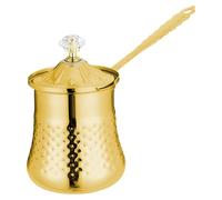 Sharplace Cafetera de acero inoxidable para camping, apta para cocinas de gas, fundidor, calentador de, jarra con asa, cafetera dorada, L