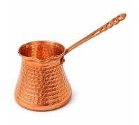 Sharplace Cafetera Turca Cafetera Tetera Cazo Jarra con Acabado Tipo Cobre Martillado y Asa Plana Extendida para Térmica Adecuada para Preparación en Fogón Servicio en Casa de