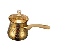 Sharplace Cafetera Turca con Calentador de Leche, Mango de Madera, Multifuncional con Tapa, Jarra para Derretir, Hervidor de Café para Espumar Leche, tal como se describe, 550 Ml