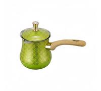 Sharplace Cafetera Turca Olla Tetera Cazo + Vaso Calentador de Café de Acero Inoxidable Mango de Madera Diseño Tradicional Patrón Grabado Adecuada para Hogar Regalos Decoración, Pattern 11