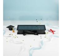 Sharplace Caja para Embalaje Festivo Tipo Letra Caja de Personalizada Caja para Flores Recipiente Rellenable en Cartón con Brillo Metálico Apto para Estudiantes, Blanco, 43.5 15.3 6.8CM