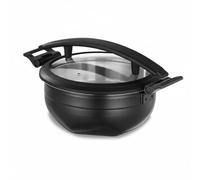 Sharplace Calentador de Acero Inoxidable 304 para Buffet Equipo Eléctrico de Servicio con Ventana de Vidrio y Silenciosa Diseño Estilizado con Asas Resistentes Adecuado para, Inserto De Tapa Negro