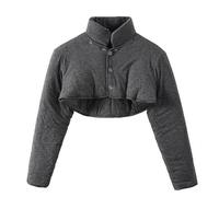 Sharplace Calentador de Hombros Envolvente Cuello Alto Botonadura Mangas Largas Algodón Puro Sensación Suave Ajuste Ceñido Adecuado para Días de Frío Trabajo en Interior, Gris Oscuro, 3XL 170-190斤