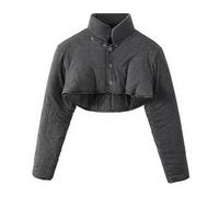 Sharplace Calentador de Hombros Envolvente Cuello Alto Botonadura Mangas Largas Algodón Puro Sensación Suave Ajuste Ceñido Adecuado para Días de Frío Trabajo en Interior, Gris Oscuro, M 95-110斤
