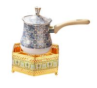 Sharplace Calentador Turco, Cafetera, Olla para Derretir, Dispositivo Anti-escaldaduras, Sartén para Derretir Chocolate, Jarra para Espumar Leche Pa, tal como se describe, 900ml