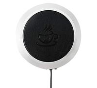 Sharplace Calentador USB de Posavasos Mantel Individual para Taza Alfombrilla Decorativa de Mesa Material Plástico Y PU Cuero Adecuado para Oficina Hogar, Negro, tal como se describe