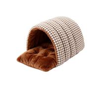 Sharplace Cama Cueva para Gatos, Suave, Lavable, Cálida, Cómoda, Protectora, Extraíble, para Que Jueguen Los Gatitos, Rejilla de Café