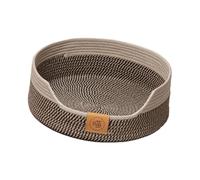 Sharplace Cama de Gato Tejida Cesta Nido Mascota Refugio de Cuerda para Animales Pequeños Multifunción Adecuada para Hogar Interior, Marrón 35cm