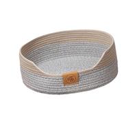 Sharplace Cama de Gato Tejida Cesta Nido Mascota Refugio de Cuerda para Animales Pequeños Multifunción Adecuada para Hogar Interior, Gris 35cm