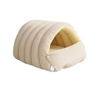 Sharplace Cama para Gato Cueva Acolchada Nido Removible Casa para Mascota Bolsa de Sueño Material Suave para Gatos Que Necesitan de Solitud, Beige Claro, L