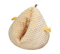 Sharplace Cama para Gato Cueva Autocontenida Nido Acolchado de Felpa Suave Forma Pollo Función Convertible Adecuada para Mascotas Pequeñas Y Hogar, Amarillo