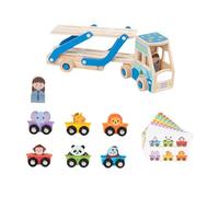 Sharplace Camión de Remolque de Madera, Camión, Vehículo de Transporte en Miniatura, Vehículo de Juguete Educativo para Niños Y Niñas, Animal